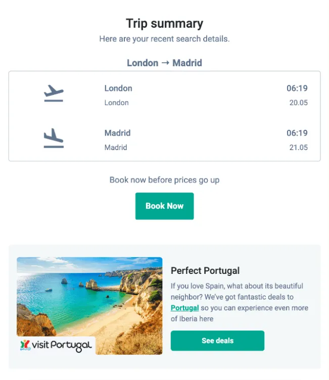 remarketing email Kiwi.com